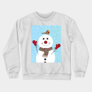 RED Mittens Snowman Christmas Crewneck Sweatshirt